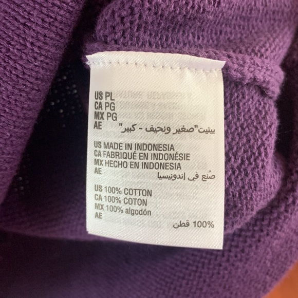 Karen Scott Plum V-neck Sweater: Size Petite L - Picture 8 of 15